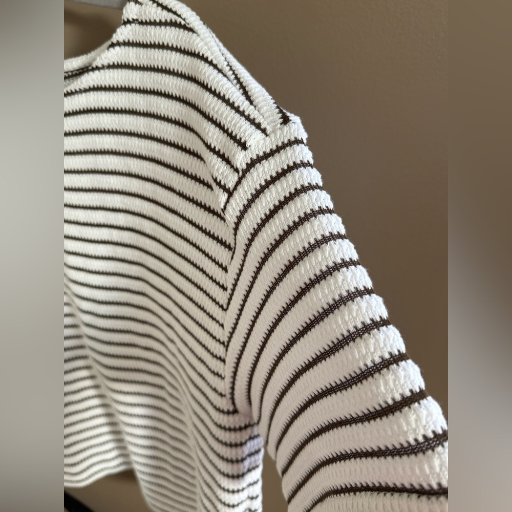 Madewell Embroided boxy knit tee- Striped - Picture 5 of 5